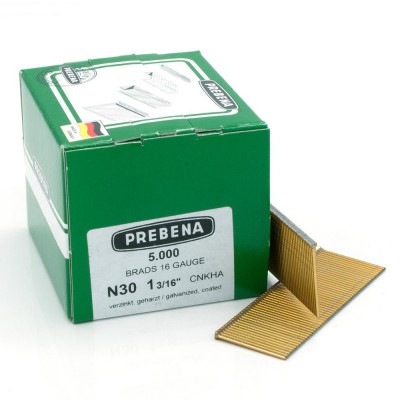 Καρφί Βελονάκι Καρφωτικού με Κεφάλι γαλβανιζέ επικαλυμμένο με ρητίνη τύπου N 30mm Prebena N30CNKHA 1κουτί με 5000τεμ