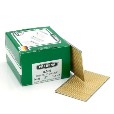 Καρφί Βελονάκι Καρφωτικού με Κεφάλι γαλβανιζέ επικαλυμμένο με ρητίνη τύπου N 50mm Prebena N50CNKHA 1κουτί με 2500τεμ