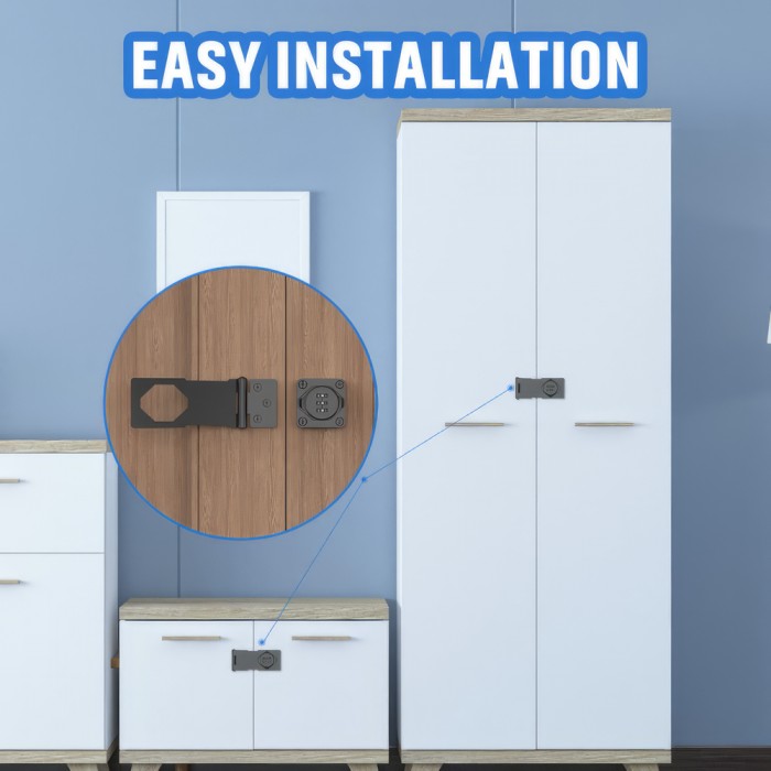 Κλειδαριά-Μάνταλο Ντουλαπιού με Συνδυασμό 3 Ψηφίων NBRATO RD-114 Νίκελ