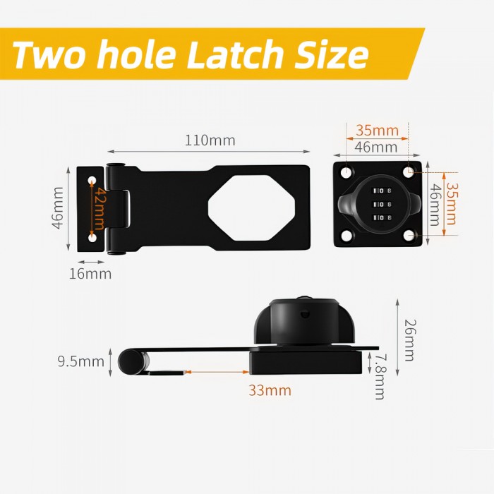 Κλειδαριά-Μάνταλο Ντουλαπιού με Συνδυασμό 3 Ψηφίων NBRATO RD-114 Νίκελ