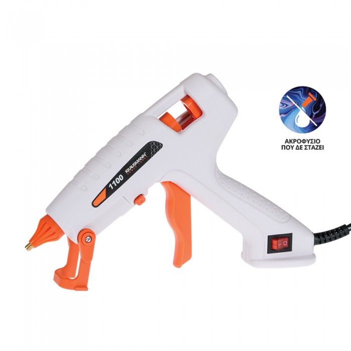 Επαγγελματικό Πιστόλι Θερμοκόλλησης GLUE GUN Dripless 100W (1100) Krausmann GT12210