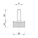 Αντικραδασμικό Πέλμα - Βάση Μ6 20x10