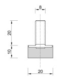 Αντικραδασμικό Πέλμα - Βάση Μ8 20x10