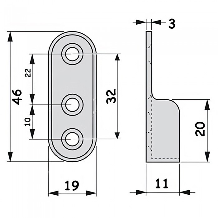 Στήριγμα για Σωλήνα Ντουλάπας Οβάλ Νίκελ 32mm