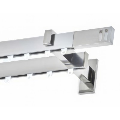 Μεταλλικός Σιδηρόδρομος Τοίχου διπλός Anartisi Aluminium Rail Collection ASTORIA σε χρώμα INOX POLISHED (ΙΝΟΞ ΓΥΑΛΙΣΤΕΡΟ)