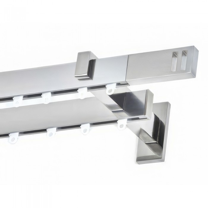 Μεταλλικός Σιδηρόδρομος Τοίχου διπλός Anartisi Aluminium Rail Collection ASTORIA σε χρώμα INOX POLISHED (ΙΝΟΞ ΓΥΑΛΙΣΤΕΡΟ)