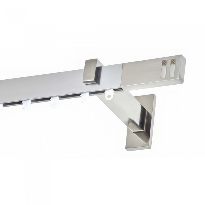 Μεταλλικός Σιδηρόδρομος Τοίχου μονός Anartisi Aluminium Rail Collection ASTORIA σε χρώμα INOX POLISHED (ΙΝΟΞ ΓΥΑΛΙΣΤΕΡΟ) με Σύστημα WAVE 8 cm