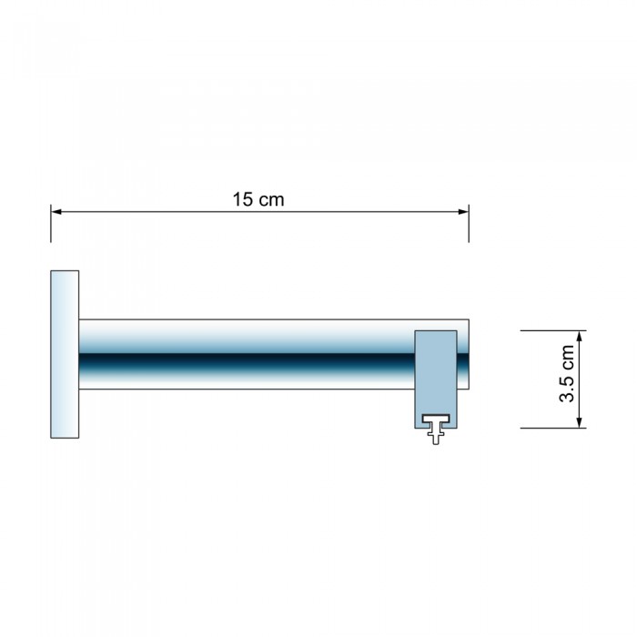 Μεταλλικός Σιδηρόδρομος Τοίχου μονός Anartisi Aluminium Rail Collection EAGLE σε χρώμα MY 17