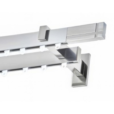 Μεταλλικός Σιδηρόδρομος Τοίχου διπλός Anartisi Aluminium Rail Collection CHICAGO σε χρώμα INOX POLISHED (ΙΝΟΞ ΓΥΑΛΙΣΤΕΡΟ)