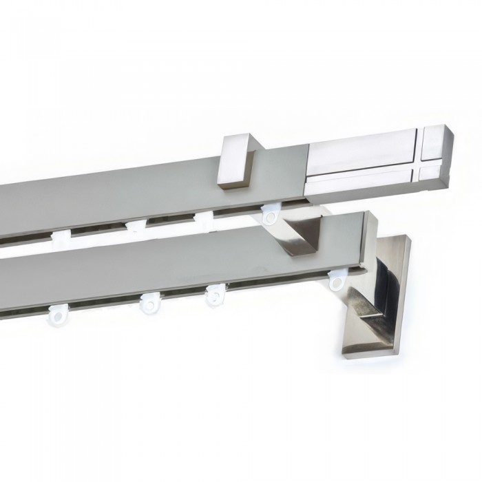 Μεταλλικός Σιδηρόδρομος Τοίχου διπλός Anartisi Aluminium Rail Collection CHICAGO σε χρώμα ΝΙΚΕΛ / MY 03 (NICKEL / MY 03)