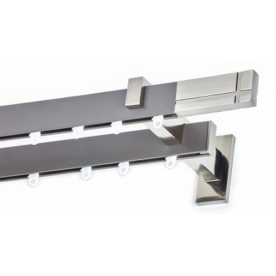 Μεταλλικός Σιδηρόδρομος Τοίχου διπλός Anartisi Aluminium Rail Collection CHICAGO σε χρώμα ΝΙΚΕΛ / MY 08 (NICKEL / MY 08)