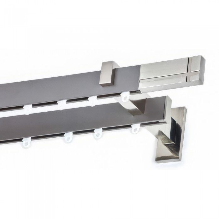Μεταλλικός Σιδηρόδρομος Τοίχου διπλός Anartisi Aluminium Rail Collection CHICAGO σε χρώμα ΝΙΚΕΛ / MY 08 (NICKEL / MY 08)