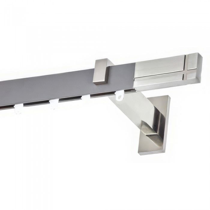 Μεταλλικός Σιδηρόδρομος Τοίχου μονός Anartisi Aluminium Rail Collection CHICAGO σε χρώμα ΝΙΚΕΛ / MY 08 (NICKEL / MY 08) με Σύστημα WAVE 8 cm