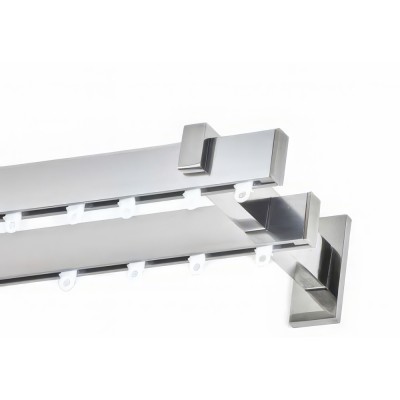 Μεταλλικός Σιδηρόδρομος Τοίχου διπλός Anartisi Aluminium Rail Collection EAGLE σε χρώμα INOX POLISHED (ΙΝΟΞ ΓΥΑΛΙΣΤΕΡΟ)