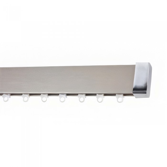 Μεταλλικός Σιδηρόδρομος Τοίχου μονός Anartisi Aluminium Rail Collection IDEAL LIGHT σε χρώμα ΙΝΟΞ ΣΑΤΙΝΕ / ΧΡΩΜΙΟ (INOX SATINED / CHROME)