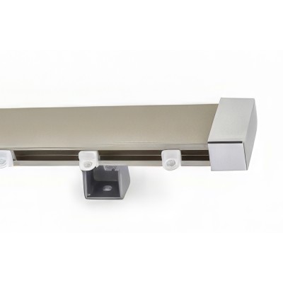 Μεταλλικός Σιδηρόδρομος Τοίχου μονός Anartisi Aluminium Rail Collection IDEAL LIGHT σε χρώμα ΙΝΟΞ ΣΑΤΙΝΕ / ΧΡΩΜΙΟ (INOX SATINED / CHROME)