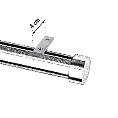 Μεταλλικός Σιδηρόδρομος Οροφής μονός Anartisi Aluminium Rail Collection ILIOS TAPO Ø25 σε χρώμα ΙΝΟΞ ΓΥΑΛΙΣΤΕΡΟ (INOX POLISHED)