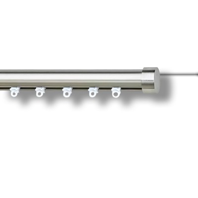 Μεταλλικός Σιδηρόδρομος Οροφής μονός Anartisi Aluminium Rail Collection ILIOS TAPO Ø25 σε χρώμα ΙΝΟΞ ΓΥΑΛΙΣΤΕΡΟ (INOX POLISHED)