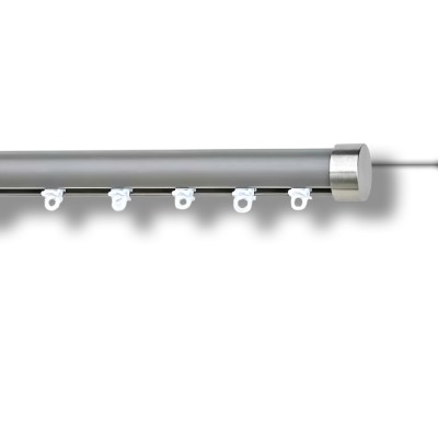 Μεταλλικός Σιδηρόδρομος Οροφής μονός Anartisi Aluminium Rail Collection ILIOS TAPO Ø25 σε χρώμα ΝΙΚΕΛ / MY 08