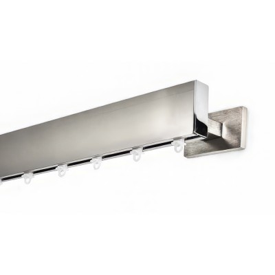 Μεταλλικός Σιδηρόδρομος Τοίχου μονός Anartisi Aluminium Rail Collection LAMA σε χρώμα ΙΝΟΧ ΓΥΑΛΙΣΤΕΡΟ / ΧΡΩΜΙΟ (INOX POLISHED / CHROME) με Σύστημα WAVE 6 cm