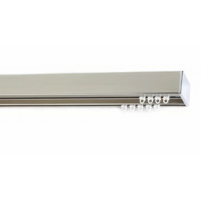 Μεταλλικός Σιδηρόδρομος διπλός Anartisi Aluminium Rail Collection PRISMA σε χρώμα INOX POLISHED (ΙΝΟΞ ΓΥΑΛΙΣΤΕΡΟ)