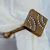 Αμπράζ συγκράτησης κουρτίνας Anartisi Αslanis PLEASURE  με Κρύσταλλα Swarovski σε χρώμα ΑΝΤΙΚΕ (BRONZED)