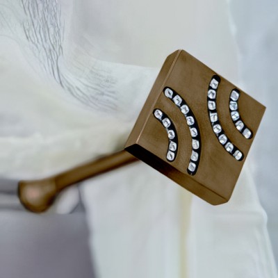 Αμπράζ συγκράτησης κουρτίνας Anartisi Αslanis PLEASURE  με Κρύσταλλα Swarovski σε χρώμα ΑΝΤΙΚΕ (BRONZED)