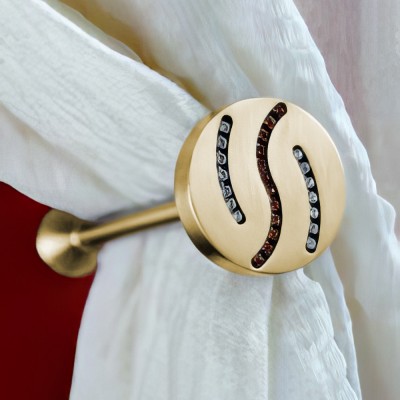 Αμπράζ συγκράτησης κουρτίνας Anartisi Αslanis QUEEN  με Κρύσταλλα Swarovski σε χρώμα ΧΡΥΣΟ ΣΑΤΙΝΕ (POLISHED SATINED)