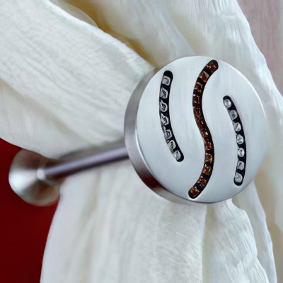 Αμπράζ συγκράτησης κουρτίνας Anartisi Αslanis QUEEN  με Κρύσταλλα Swarovski σε χρώμα ΝΙΚΕΛ ΣΑΤΙΝΕ (NICKEL SATINED)