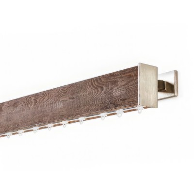 Μεταλλικός Σιδηρόδρομος Τοίχου μονός Anartisi Wood Rail Collection NOVEL σε χρώμα NL 8 με Σύστημα WAVE 6 cm