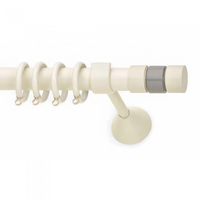 Κουρτινόξυλο Μεταλλικό Μονό Anartisi LIVORNO Ø25 σε χρώμα ΕΚΡΟΥ (MY 02) / ΓΚΡΙ (BEIGE (MY 02) / GREY)