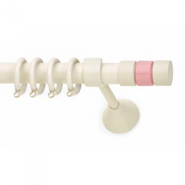 Κουρτινόξυλο Μεταλλικό Μονό Anartisi LIVORNO Ø25 σε χρώμα ΕΚΡΟΥ (MY 02) / ΡΟΖ (BEIGE (MY 02) / PINK)