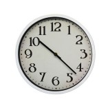 Πλαστικό ρολόι τοίχου 30εκ. Λευκό με πατινα χρυσό ANKOR 822416