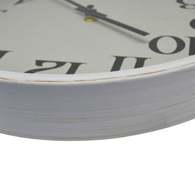 Πλαστικό ρολόι τοίχου 30εκ. Λευκό με πατινα χρυσό ANKOR 822416