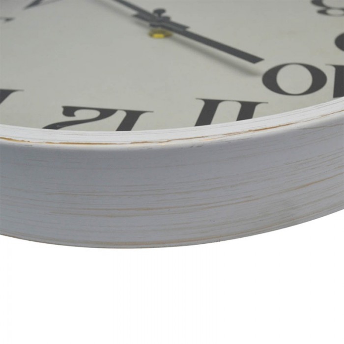 Πλαστικό ρολόι τοίχου 30εκ. Λευκό με πατινα χρυσό ANKOR 822416