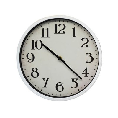 Πλαστικό ρολόι τοίχου 30εκ. Λευκό με πατινα χρυσό ANKOR 822416