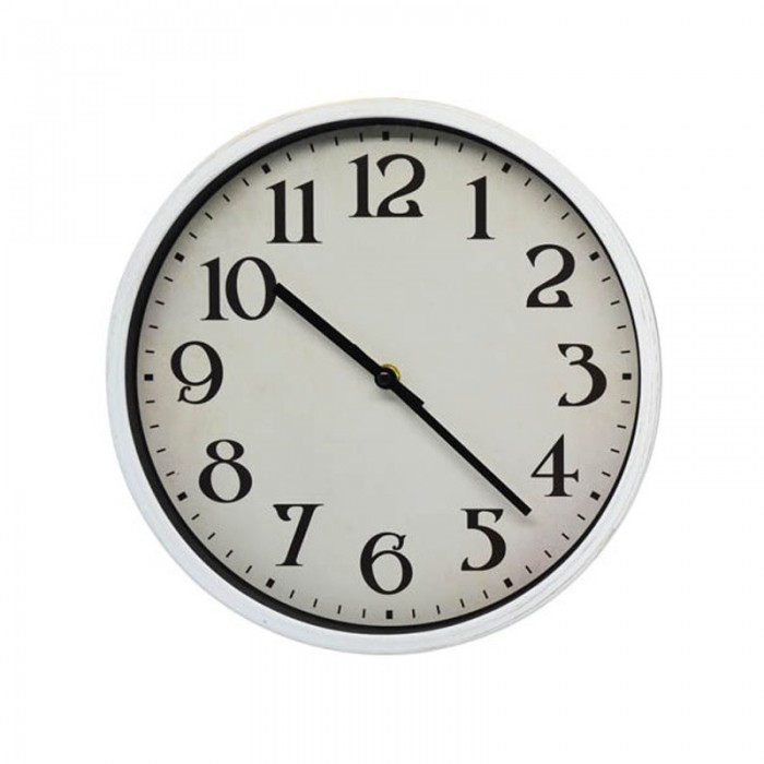 Πλαστικό ρολόι τοίχου 30εκ. Λευκό με πατινα χρυσό ANKOR 822416