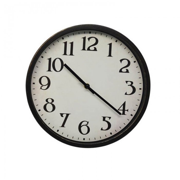 Πλαστικό ρολόι τοίχου 30εκ. Μαύρο  ANKOR 836819