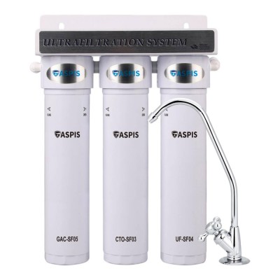 Συσκευή Φίλτρου Βρύσης Νερού Τριπλή Κάτω Πάγκου UF 28x10x34cm 4BAR Max Λευκό ASPIS S-05 17-105-004