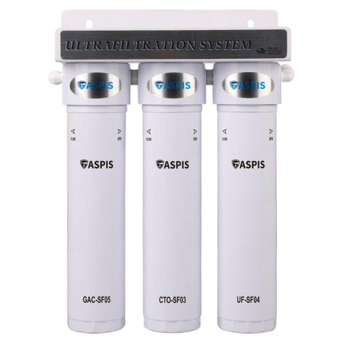 Συσκευή Φίλτρου Βρύσης Νερού Τριπλή Κάτω Πάγκου UF 28x10x34cm 4BAR Max Λευκό ASPIS S-05 17-105-004