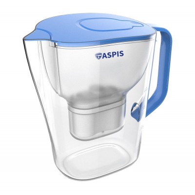 Κανάτα Φίλτρανσης Νερού 3 Σταδίων 3.5lt 25.8x13.5x25.5cm Διάφανο - Μπλε ASPIS S-10 17-105-006