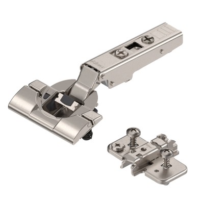 Μεντεσές BLUM CLIP TOP INSERTA με ενσωματωμένο φρένο 110° Ίσιος με πάτημα 16mm και έκκεντρο τακάκι σταυρό expando επινικελωμένος 71B3590