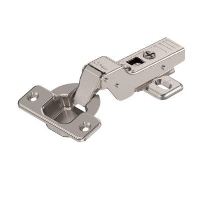 Μεντεσές BLUM CLIP TOP Βιδωτός 107° Ίσιος με πάτημα 8mm (γόνατο) και τακάκι σταυρό Βιδωτό επινικελωμένος 75T1650