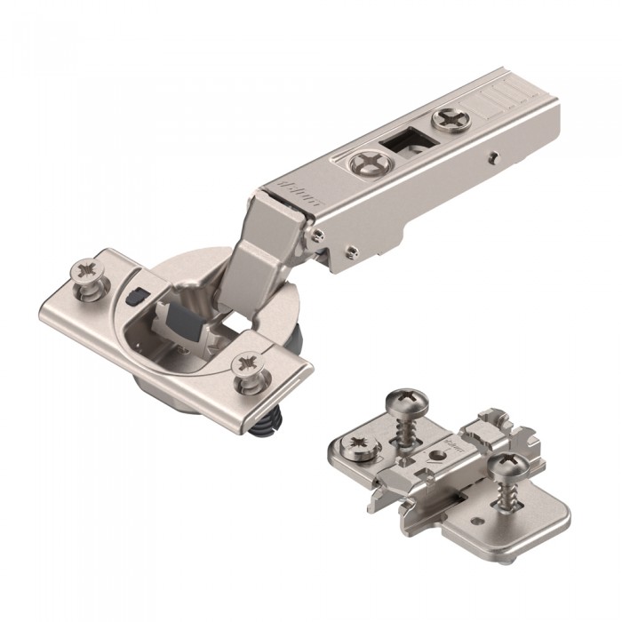 Μεντεσές BLUM CLIP TOP Expando με ενσωματωμένο φρένο 107° Ίσιος με πάτημα 16mm και έκκεντρο τακάκι σταυρό expando επινικελωμένος 75B158E