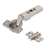 Μεντεσές BLUM CLIP TOP Βιδωτός 107° Ίσιος με πάτημα 16mm και τακάκι σταυρό Βιδωτό επινικελωμένος 75T1550