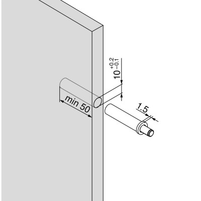 Φρένο Πόρτας Γκρι για  Διάτρητο σόκορο πόρτας 10mm BLUM Blumotion 970.1002