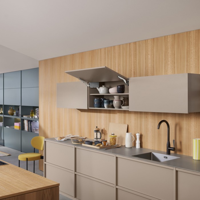 Σύστημα ανύψωσης Blum Aventos HK Top σε χρώμα Light Grey