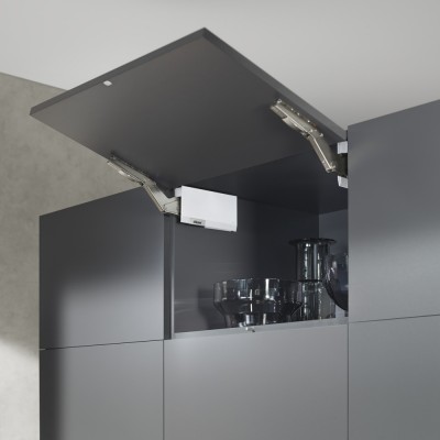 Σύστημα ανύψωσης για Πορτάκια Χωρίς Πόμολο Blum Aventos HK Top με Tip-On σε χρώμα Silk White