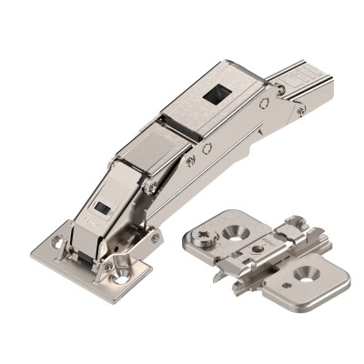 Μεντεσές BLUM CLIP top BLUMOTION Βιδωτός 110° με ενσωματωμένο φρένο για πόρτες μικρότερου πάχους 71B4520 και Έκκεντρο Τακάκι Βιδωτό 173H7100 επινικελωμένο