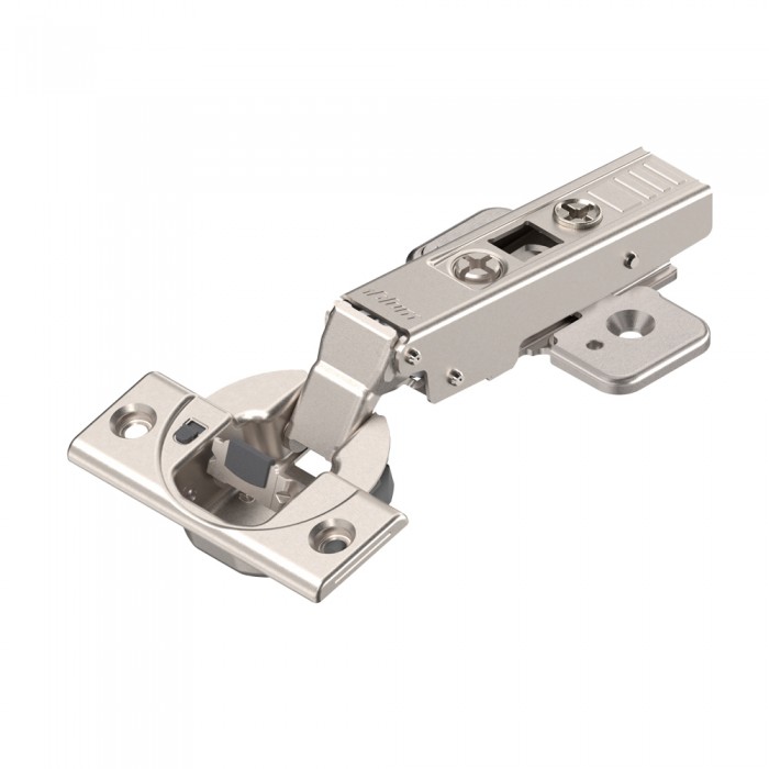 Μεντεσές BLUM CLIP TOP Βιδωτός 107° με ενσωματωμένο φρένο Ίσιος με πάτημα 16mm 75B1550 και Έκκεντρο Τακάκι Βιδωτό 173H7100 επινικελωμένο